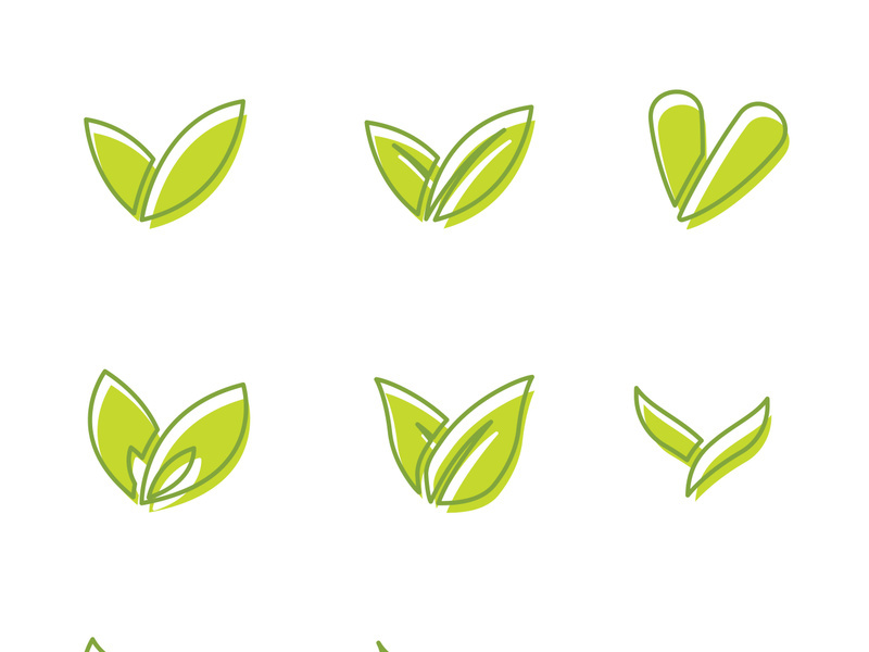 Logos of green Tree leaf ecology