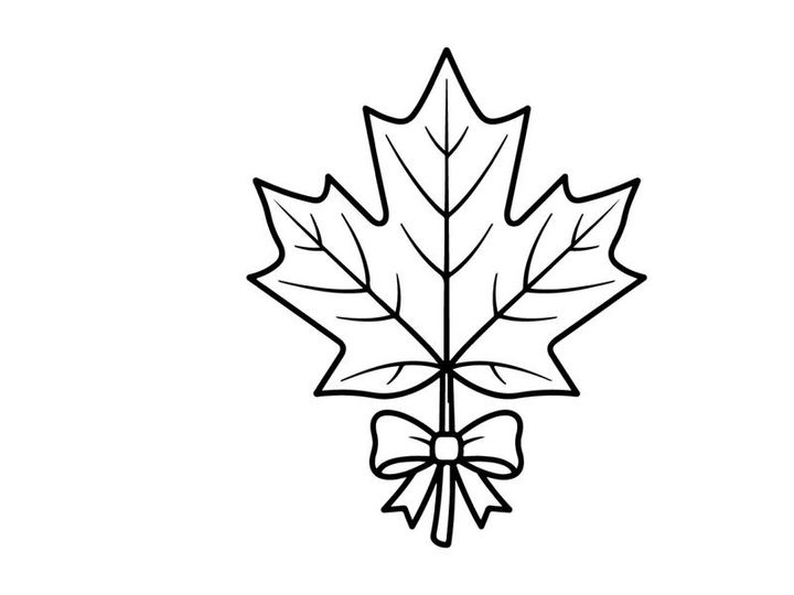Elegant maple leaf illustration for seasonal design. Artistic botanical graphic for nature-themed projects.