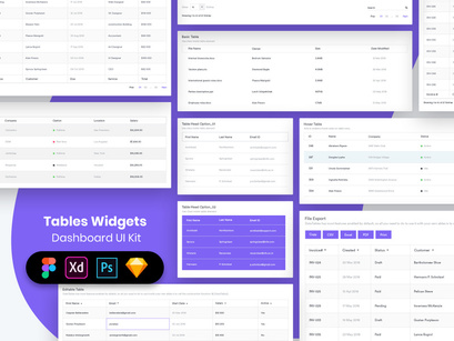Tables Widgets Dashboard UI Kit