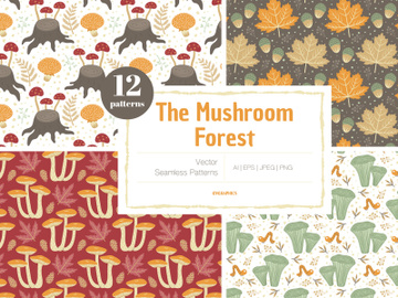 The Mushroom Forest Vector Patterns preview picture