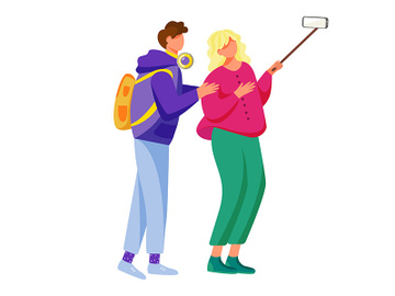 Selfie flat vector illustration preview picture