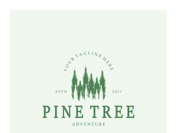 simple pine or fir tree logo,evergreen.for pine forest,adventurers,camping,nature,badges and business.vector preview picture