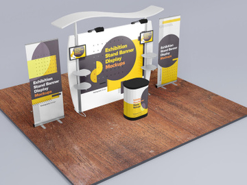 Exhibition Stand Banner Display Mockups preview picture