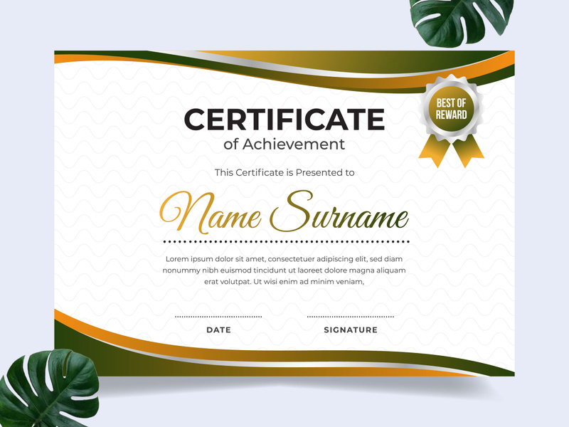 Modern certificate design template