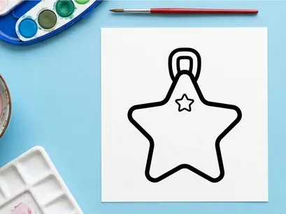 Colgante de collar en forma de estrella en blanco y negro. Joyería celestial minimalista para proyectos de moda y diseño.