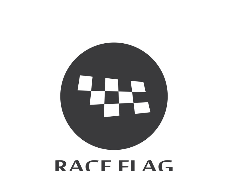 Creative and modern racing flag logo design.