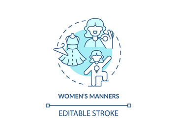 Women manners turquoise concept icon preview picture