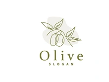 Olive Oil Logo, Olive Leaf Plant Herbal Garden Vector