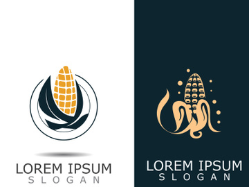Corn simple logo design agriculture farming vector template preview picture
