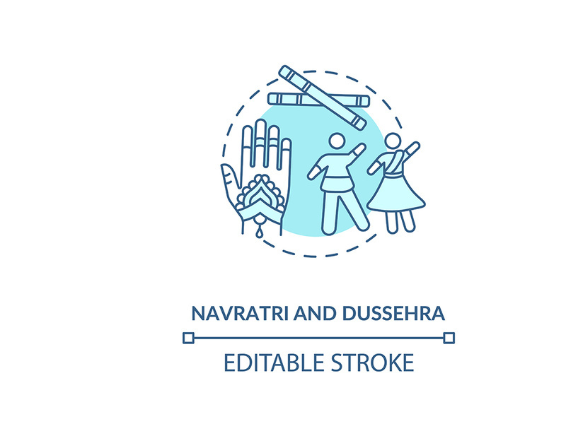 Navratri and dussehra concept icon