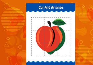 5 Pages Cut and arrange with a fruit worksheet for kids. Educational game for children