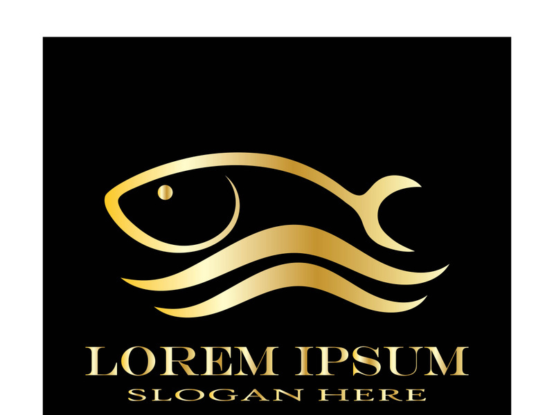 Fish logo template. Creative vector symbol