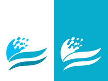 Wave beach vector illustration design logo