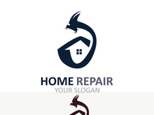 Home repair logo design vector with handyman service construction vector