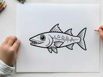 Cartoon tuna fish swimming vector illustration flat design preview picture