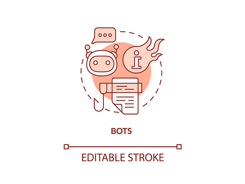 Bots red concept icon