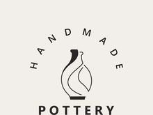 Pottery logo design handmade, creative traditional mug craft concept inspiration nature workshop