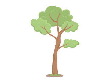 Young tree semi flat color vector object preview picture