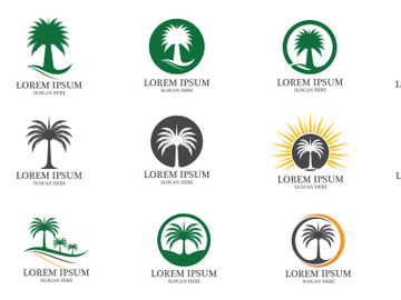 Date tree palm coconut logo vector preview picture