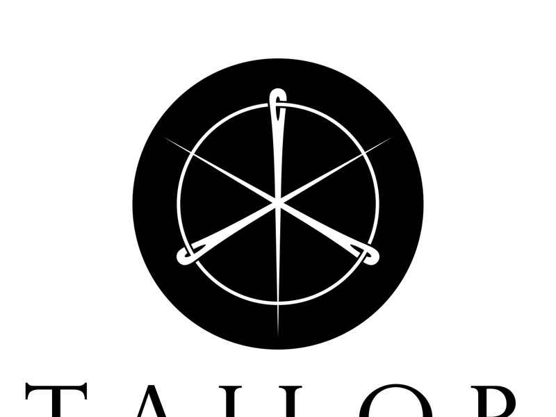 tailor logo icon illustration template combination of buttons for clothes, thread and sewing machine, for clothing product design, convection companies, fashion in vector form