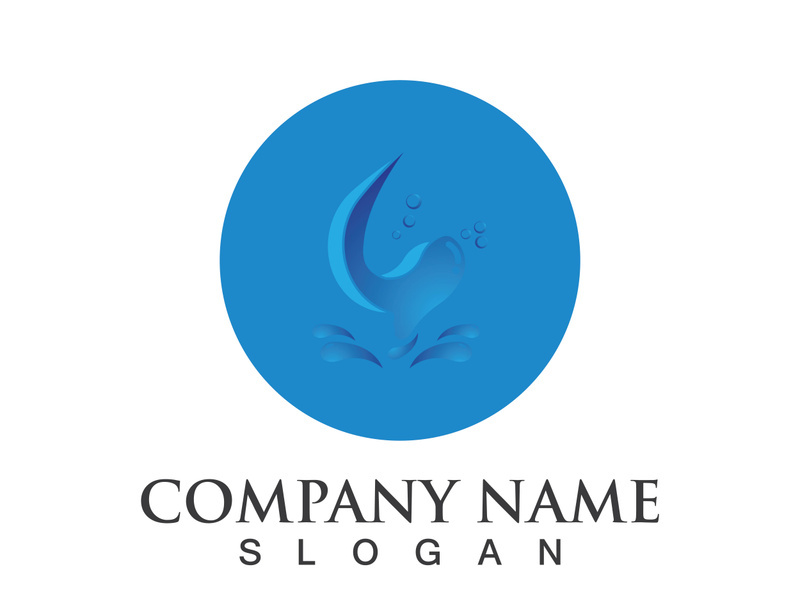 Blue water drop vector logo icon illustration images