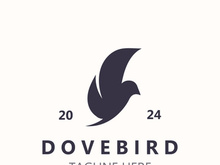 Dove bird elegant flying logo design Nature Wildlife Label style vintage image