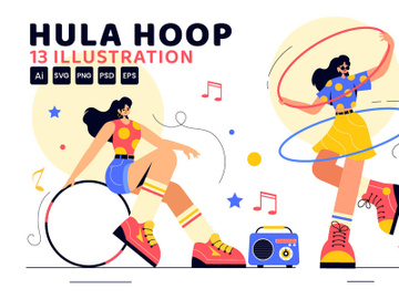 13 Playing Hula Hoop Illustration preview picture