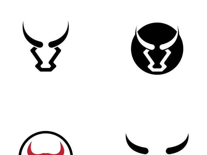Vintage bull head horns logo