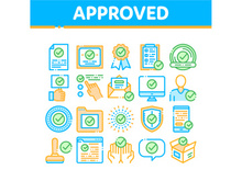 Approved Collection Elements Vector Icons Set
