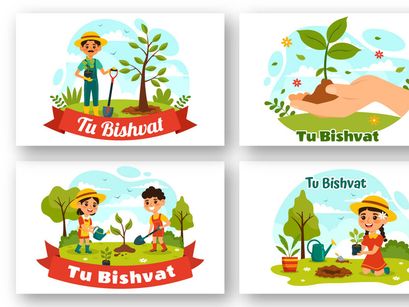 13 Happy Tu Bishvat Illustration