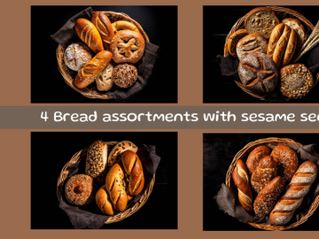 Bread assortments with sesame seeds preview picture