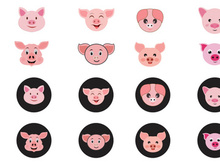Pig Head Animal Vector Logo Icon