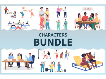 Characters illustration bundle preview picture