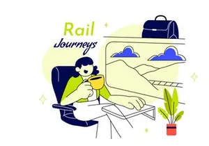 6 Rail Journeys Vector Illustration