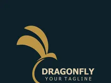 Dragonfly logo design modern and elegant minimalist color style monoline illustration