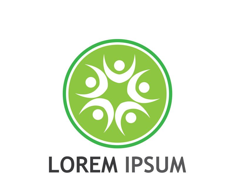 Community of people logo design with creative idea.