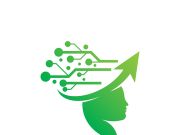 Digital abstract icon human head tech logo vector design inspiration