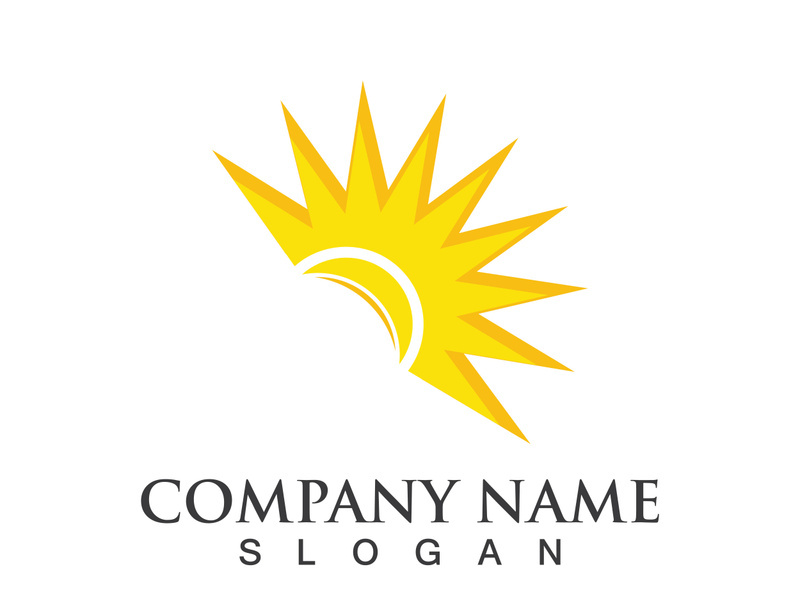 Creative sun concept logo illustration design template