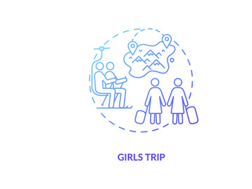Girls trip concept icon. Winter holiday idea thin line illustration preview picture