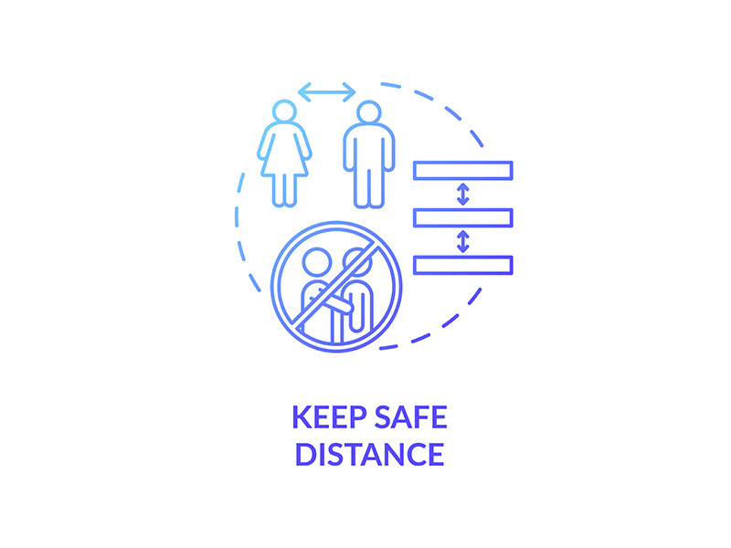 Keep safe distance concept icon
