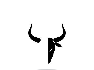 Retro vintage bull head horns logo. preview picture