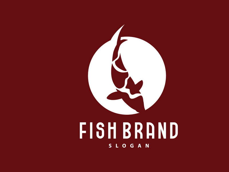 Koi Fish Logo Design, Ornamental Fish Vector