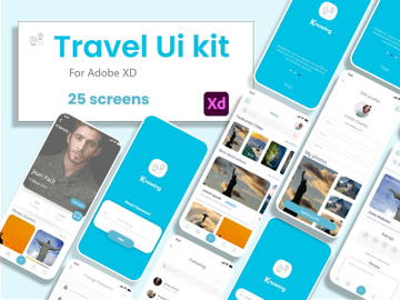 Travel mobile app Ui kit preview picture