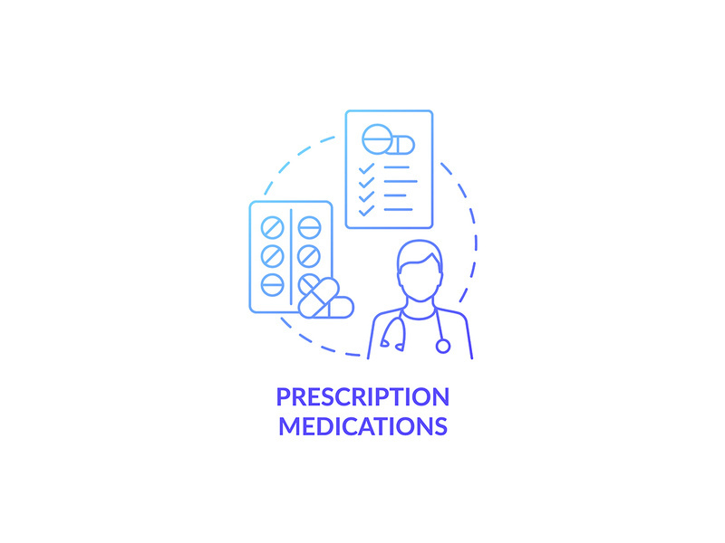 Prescription medications blue gradient concept icon