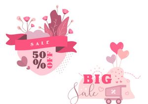Valentine's Day Sale Editable Vector Scene Creator