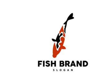 Koi Fish Logo Design, Ornamental Fish Vector preview picture