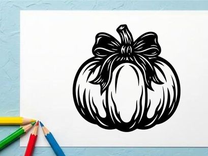 Ilustração de abóbora em preto e branco para decoração de outono ou Halloween