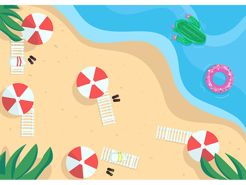Seaside flat color vector illustration