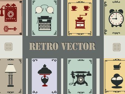 Set of vector retro phones