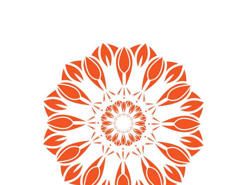 Traditional Asian colorful floral pattern Stained glass mosaic logo tile design inspiration